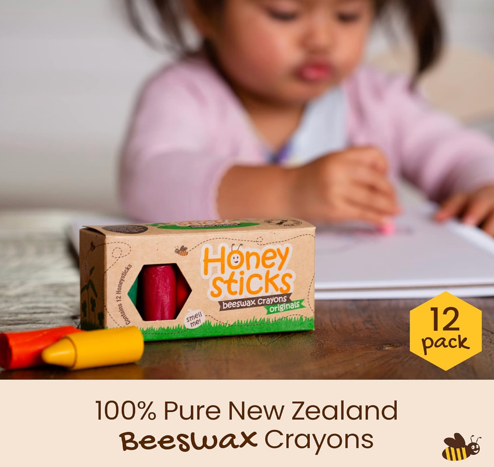 Honeysticks 100% Pure Beeswax Crayons- 12 Pack